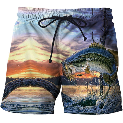 Fish 3 d printing Mens Swim Shorts Surf Wear Board Shorts 2018 Summer Swimsuit Boardshorts Trunks Short size s-6xl