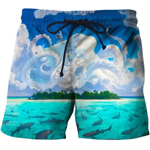 Fish 3 d printing Mens Swim Shorts Surf Wear Board Shorts 2018 Summer Swimsuit Boardshorts Trunks Short size s-6xl