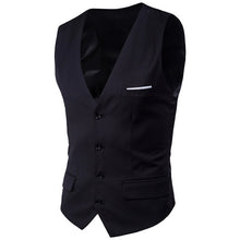 Load image into Gallery viewer, 9 Color Men's Business Casual Slim Vests Fashion Men Solid Color Single Buttons Vests Fit Male Suit For Men Spring Autumn S-6XL