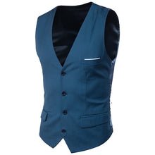 Load image into Gallery viewer, 9 Color Men's Business Casual Slim Vests Fashion Men Solid Color Single Buttons Vests Fit Male Suit For Men Spring Autumn S-6XL