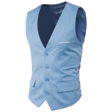 Load image into Gallery viewer, 9 Color Men's Business Casual Slim Vests Fashion Men Solid Color Single Buttons Vests Fit Male Suit For Men Spring Autumn S-6XL