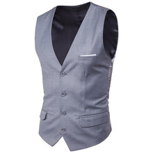 Load image into Gallery viewer, 9 Color Men's Business Casual Slim Vests Fashion Men Solid Color Single Buttons Vests Fit Male Suit For Men Spring Autumn S-6XL