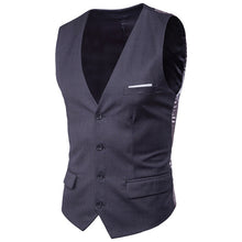 Load image into Gallery viewer, 9 Color Men's Business Casual Slim Vests Fashion Men Solid Color Single Buttons Vests Fit Male Suit For Men Spring Autumn S-6XL
