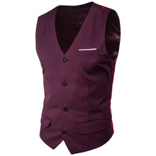 Load image into Gallery viewer, 9 Color Men's Business Casual Slim Vests Fashion Men Solid Color Single Buttons Vests Fit Male Suit For Men Spring Autumn S-6XL