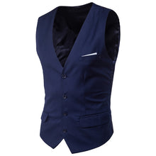Load image into Gallery viewer, 9 Color Men's Business Casual Slim Vests Fashion Men Solid Color Single Buttons Vests Fit Male Suit For Men Spring Autumn S-6XL