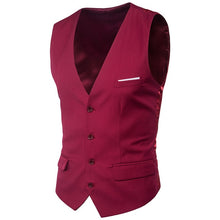 Load image into Gallery viewer, 9 Color Men's Business Casual Slim Vests Fashion Men Solid Color Single Buttons Vests Fit Male Suit For Men Spring Autumn S-6XL