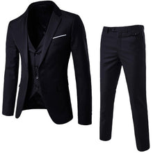 Load image into Gallery viewer, Laamei Men's Business Groomsman Suit Pants Vest Sets Suit + Vest + Pants 3 Pieces Sets Slim Suits Wedding Party Blazers Jacket