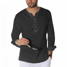 Load image into Gallery viewer, MoneRffi Plus Size S-3XL Men Casual Shirts Long Sleeve Solid  Up Tunic Tops Men  Slim Male Blouse Chemise 2019 Autumn