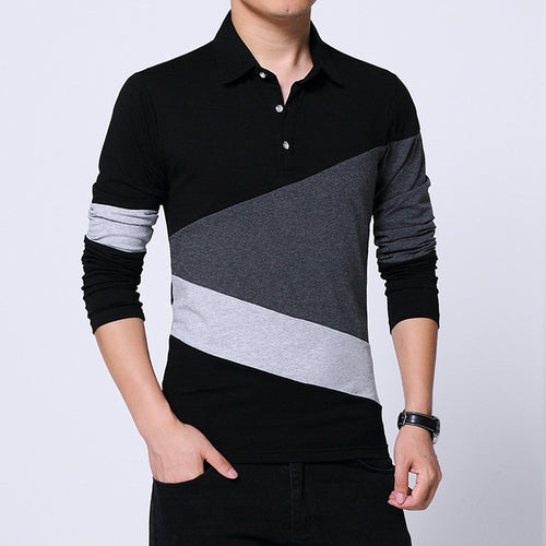 2018 Plus Size Mens Autumn Casual T-shirt Slim Long Sleeve T Shirt O-neck Cotton Polo Tees yw350